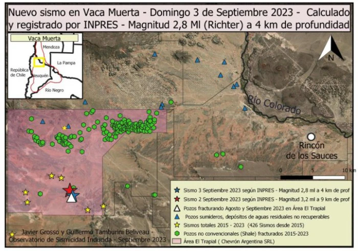Se produjeron tres sismos en tres días en la zona caliente de Vaca Muerta